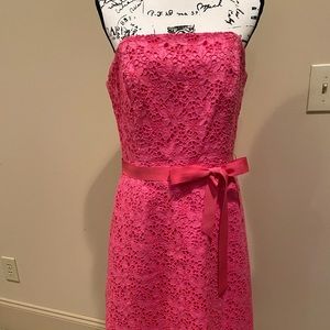 Lily Pulitzer Pink Lace Strapless Dress